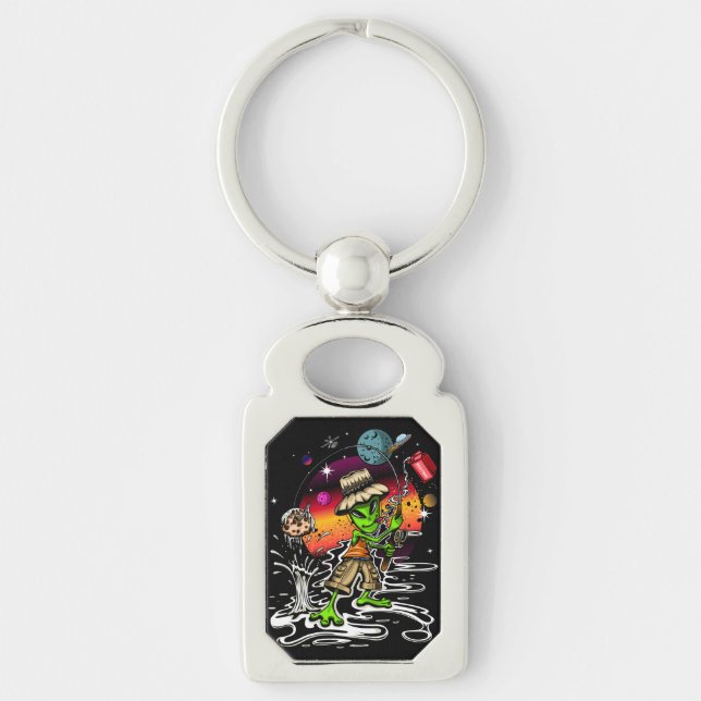 Porte-clés Pêcheur de l'espace (Devant)