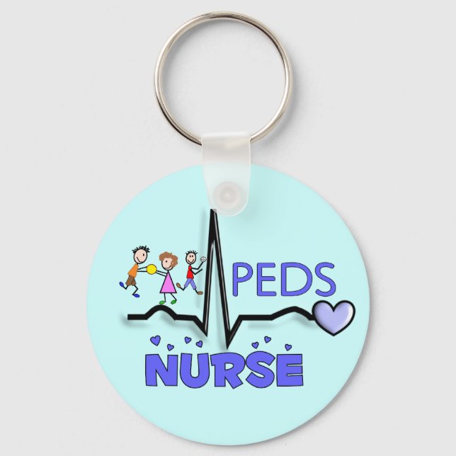 Porte-clés PEDS NURSE QRS Design T-shirts & cadeaux (Recto)