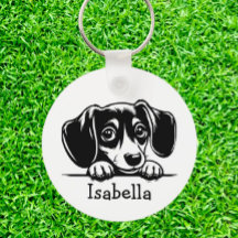 Peeking Dachshund Chiot Personnalisé
