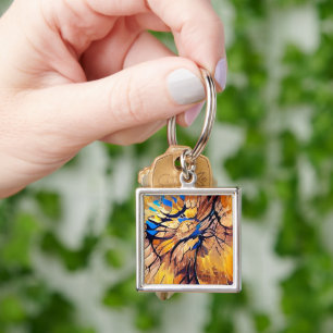 Porte-clés Peinture Abstraite dans les couleurs chaudes