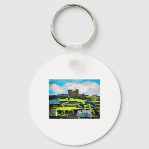 Porte-clés Peinture aquarelle du paysage d'Inishmore présen
