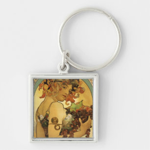 Porte-clés Peinture de fruits Alphonse Mucha