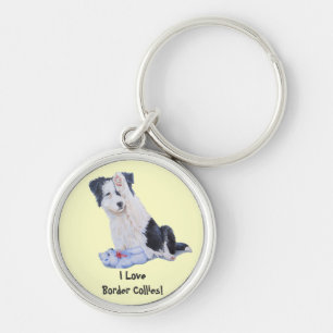 Porte-clés peinture de portrait de chien de chiot mignon de