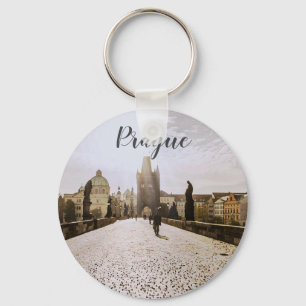 Porte-clés Peinture du pont Charles à Prague au lever du sole