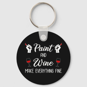 Porte-clés Peinture et vin Rendre tout fin