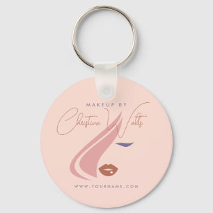 Porte-clés Peinture minimaliste Peach rose maquillage Artiste
