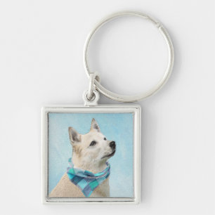 Porte-clés Peinture norvégienne Buhund - jolie art original c