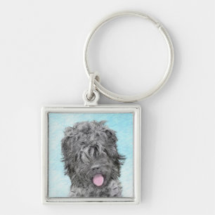 Porte-clés Peinture russe Terrier noir - Chien original migno