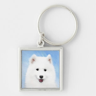 Porte-clés Peinture Samoyed Puppy - Jolie Art Original Chien