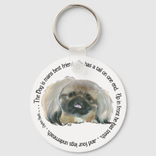 Porte-clés Pekingese Wisdom - Le chien est le meilleur ami de