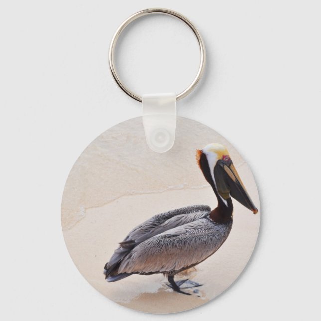 Porte-clés Pélican à la plage (Recto)