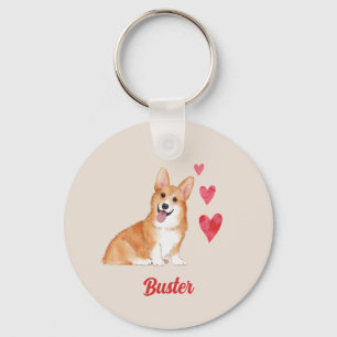 Porte-clés Pembroke Welsh Corgi Nom personnalisé de l'animal