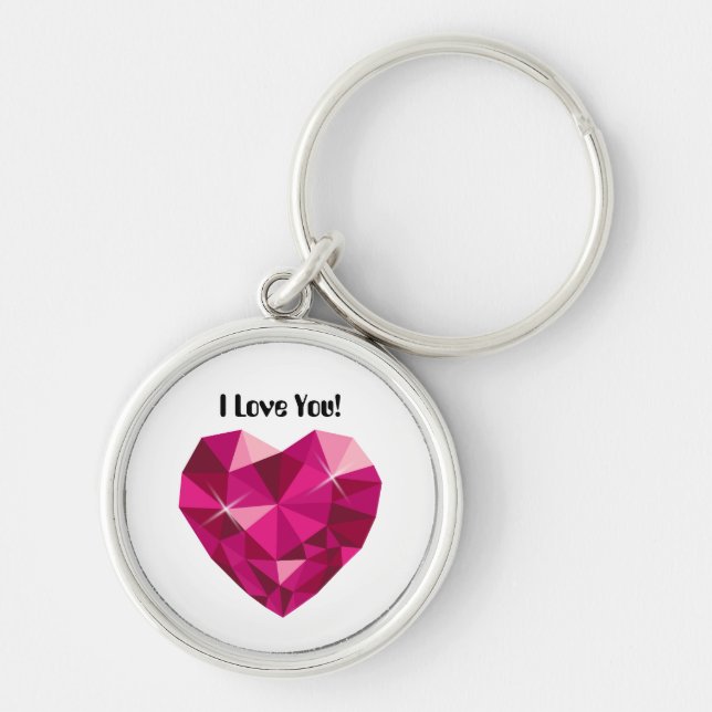 Porte-clés Pendentif en pierre précieuse I Love You (Devant)