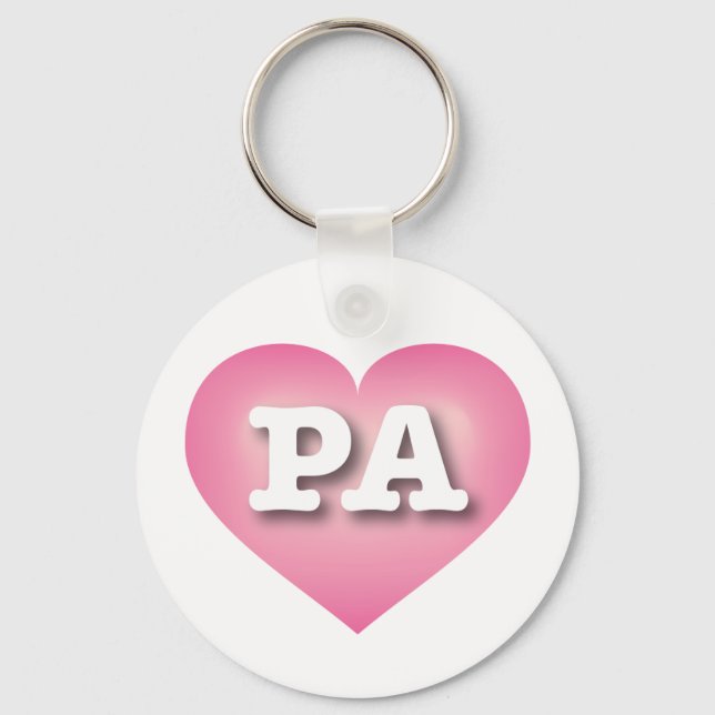 Porte-clés Pennsylvanie Pink Fade Heart - I love PA (Recto)