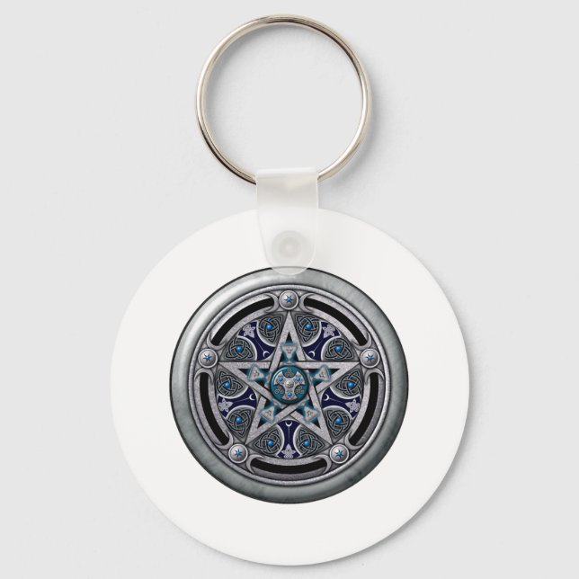 Porte-clés Pentacle féminin de l'Argent Pagan (Recto)