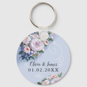 Porte-clés Peony Rose Mariage Couple Faveurs Élégant