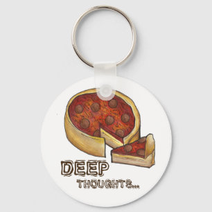 Porte-clés Pepperoni profond Pepperoni Porte - clé de pizza p