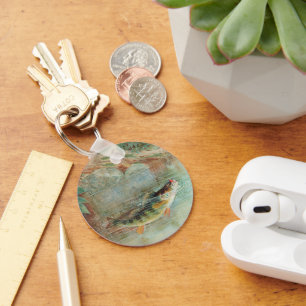 Porte-clés Perche jaune par S.A. Kilbourne, Poisson vintage