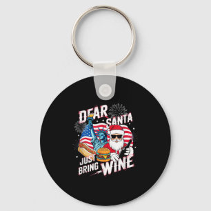 Porte-clés Père Noël, apporte juste du vin pour Noël