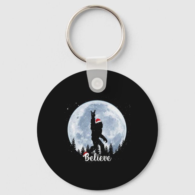 Porte-clés Père Noël bigfoot noël rock roll sasquatch croire (Recto)