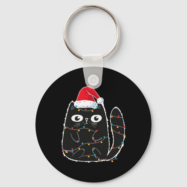 Porte-clés Père Noël Chat Noir Tangé Dans L'Amoureux des chat (Recto)