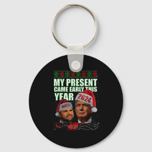 Porte-clés Père Noël drôle Trump Noël est arrivé tôt 47e prés