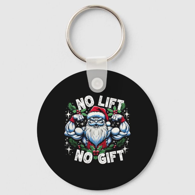 Porte-clés Père Noël Fitness Bodybuilding Noël non Ascenseur  (Recto)