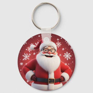 Porte-clés Père Noël joyeux Cadeau de vacances de Noël