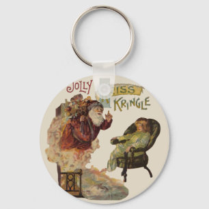 Porte-clés Père Noël Stories Kris Kringle Art Vintage Imprime