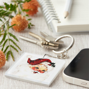 Porte-clés Père Noël vintage : charme joyeux des fêtes