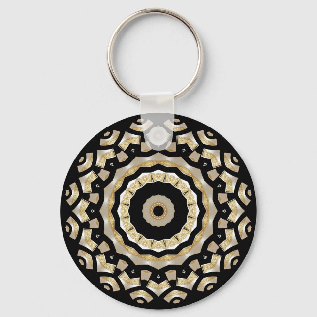 Porte-clés Perle noire porte - clé or (B8C) (Recto)