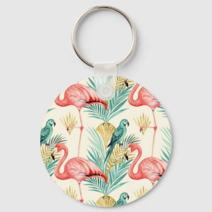 Porte-clés Perroquet Flamant Tropical Jungle