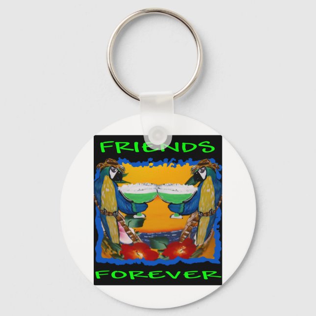 Porte-clés Perroquets de Fête (Recto)