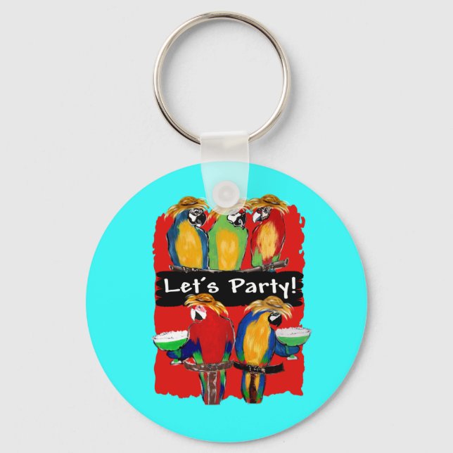 PORTE-CLÉS PERROQUETS DE FÊTE (Recto)