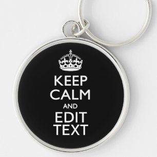 Porte-clés Personalisé KEEP CALM Votre texte en noir