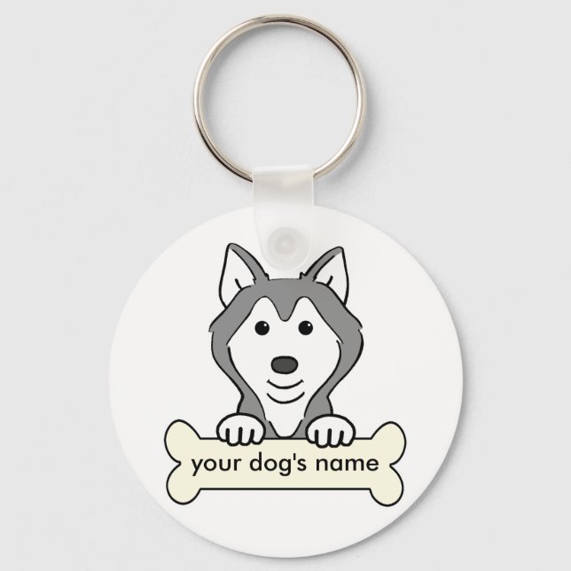 Porte-clés Personalisé Sibérien Husky (Recto)