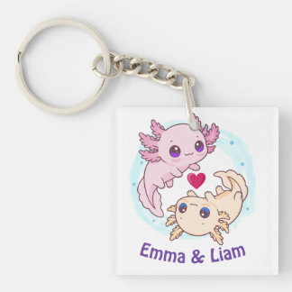 Porte-clés Personalized Axolotl Couple Valentine Keychain