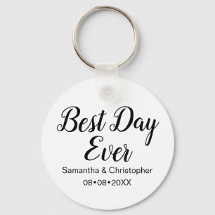 Porte-clés Personalized Best Day Ever Wedding