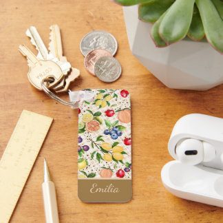 Porte-clés Personalized citrus Brown and beige pattern