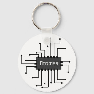 Porte-clés Personalized Computer IC Chip Image