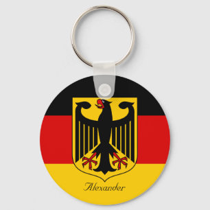 Porte-clés Personalized Flag of Germany with Coat of Arms