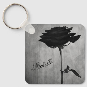 Porte-clés Personalized Gothic Black Rose