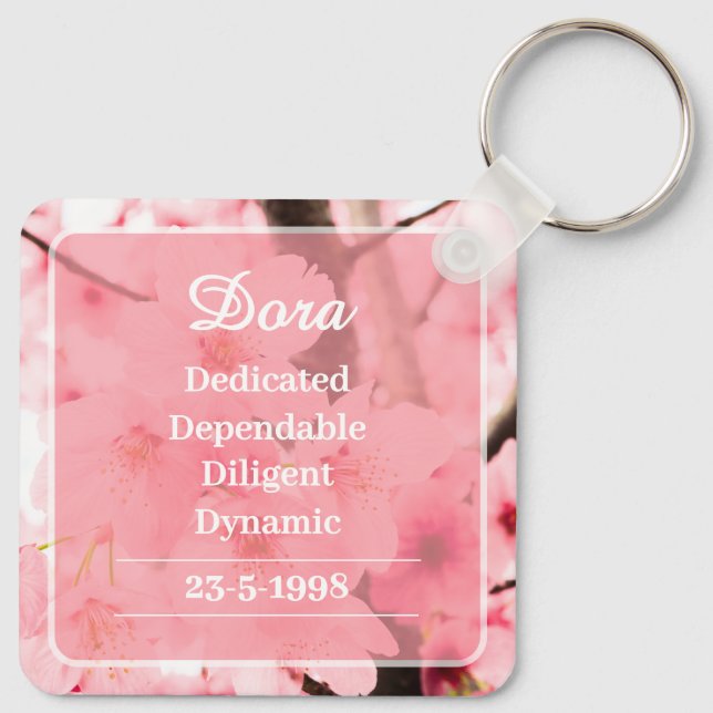 Porte-clés Personalized Initial Name Traits Keychain Gift (Dos)