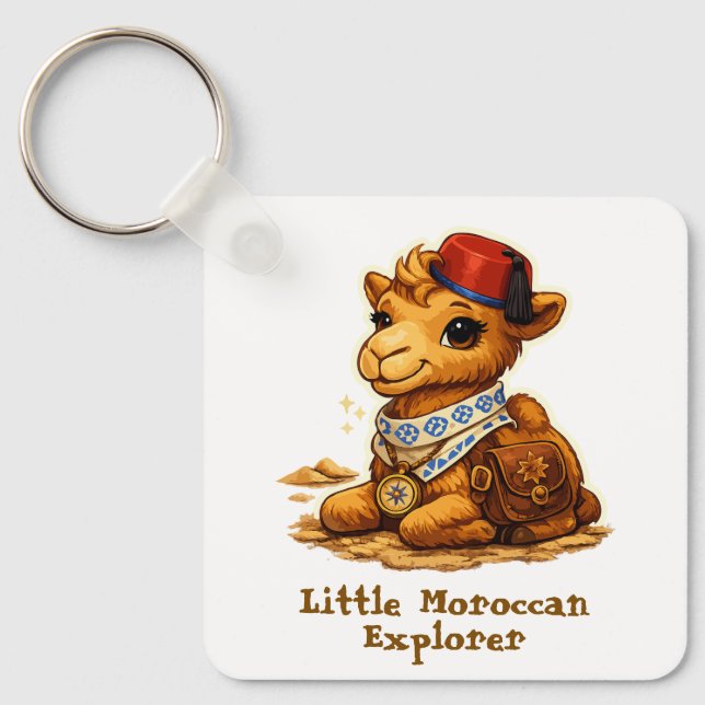 Porte-clés Personalized Little Moroccan Explorer Camel – Cute (Recto)