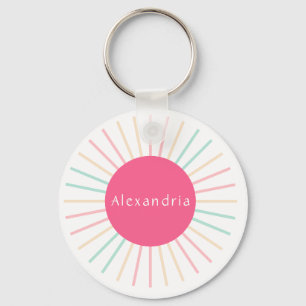 Porte-clés Personalized Name Boho Pink