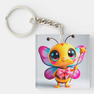 Porte-clés Personnage de fée abeille de dessin animé adorable