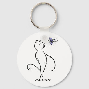 Porte-clés Personnalisation du chat stylisé