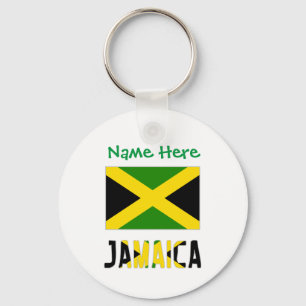 Porte-clés Personnalisation verte du drapeau jamaïcain