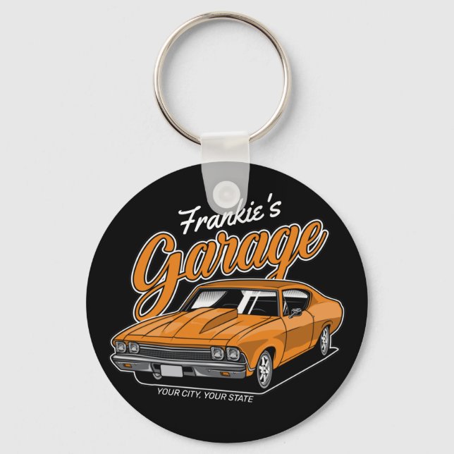 Porte-clés Personnalisé 1968 396 Classic Muscle Garage de voi (Recto)