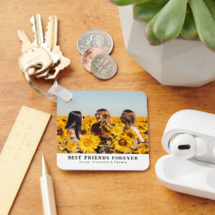 Porte-clés Personnalisé 2 photo et noms BFF Porte - clé